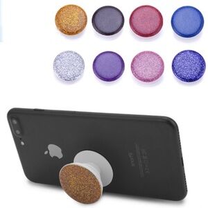 Glitter Phone Grip Stand - Light Purple, Gold, Dark Purple, Red, Blue, White